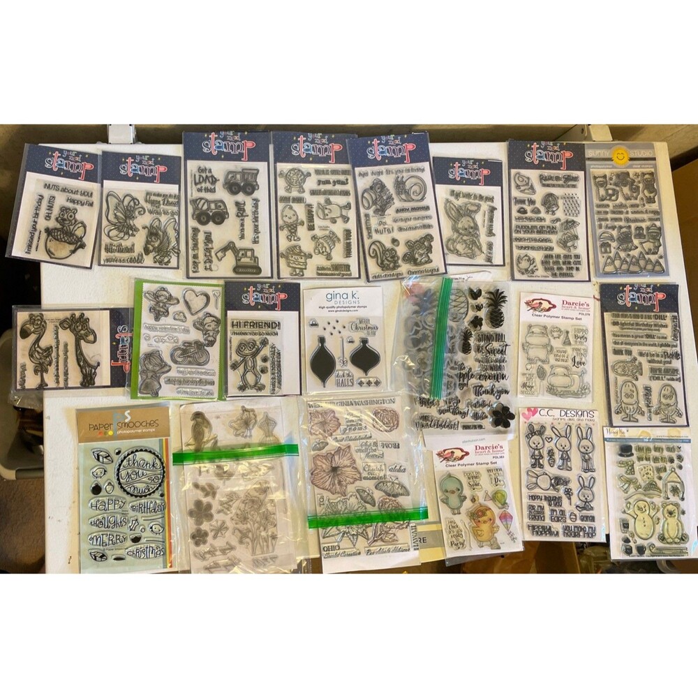 HUGE Mixed Lot of Clear Stamps For Crafting ANIMALS NATURE ETC